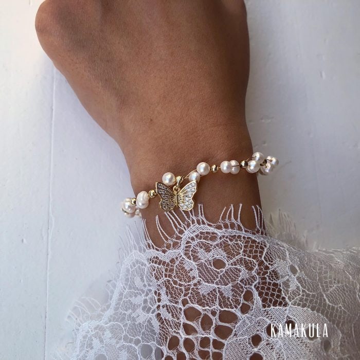 Butterfly Freshwater Pearl Bracelet - Image 3